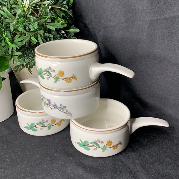 Set of 4 Woodhill ceramic soup crocks with handle - Picture 2 of 6